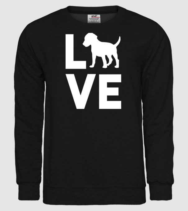 LOVE Beagle model negru pe tricou