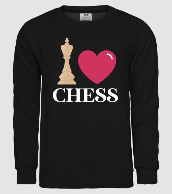 Love chess model negru pe tricou