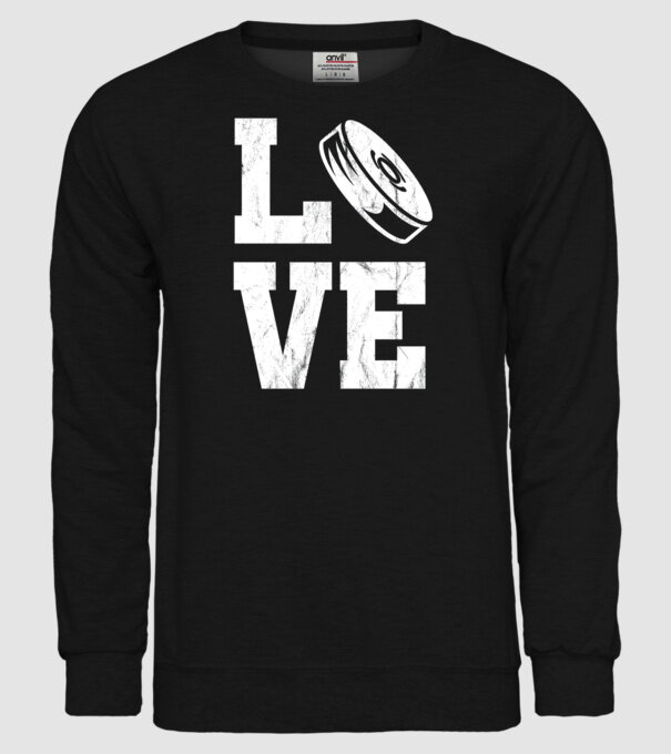 Love hockey model negru pe tricou