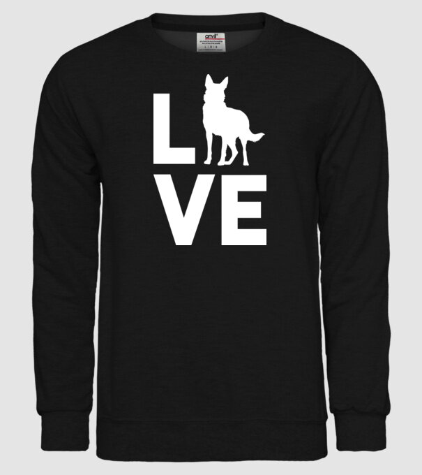 LOVE ciobănesc german model negru pe tricou