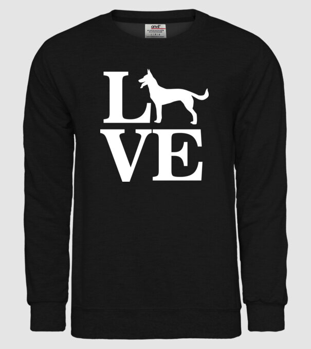 LOVE CIOBANESC GERMAN model negru pe tricou