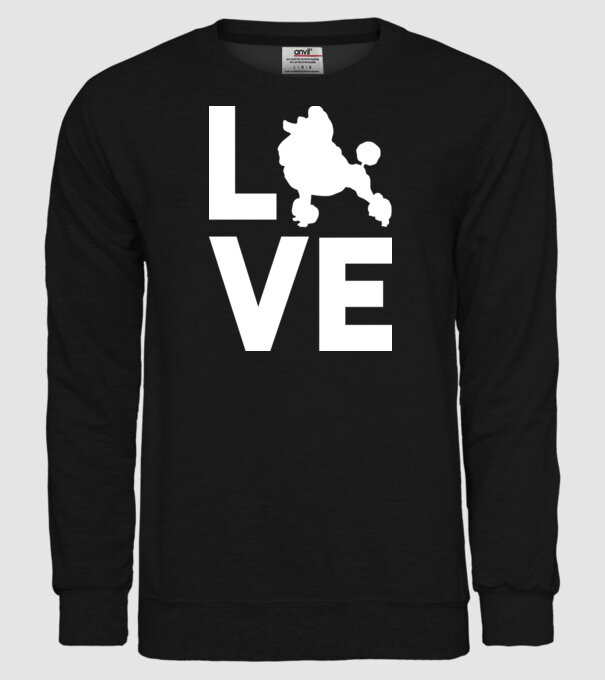 LOVE Pudel model negru pe tricou