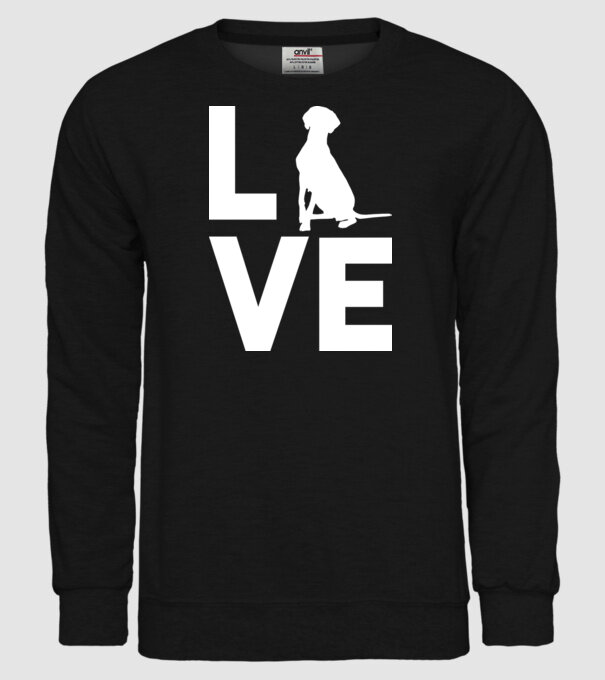 LOVE Vizsla model negru pe tricou