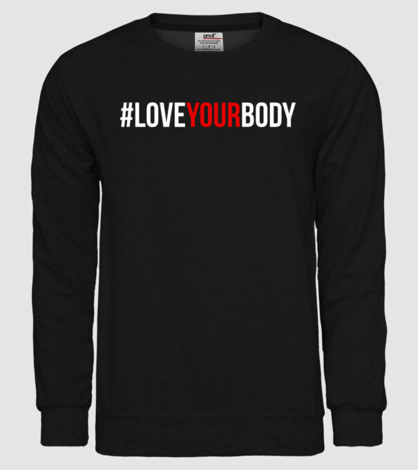 Love Your Body - Iubește-ți corpul model negru pe tricou