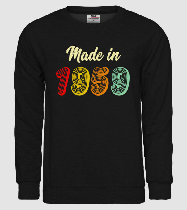 made in 1959 retro model negru pe tricou