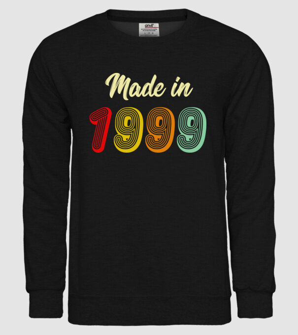 made in 1999 retro model negru pe tricou