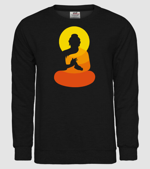 Călugăr meditator model negru pe tricou