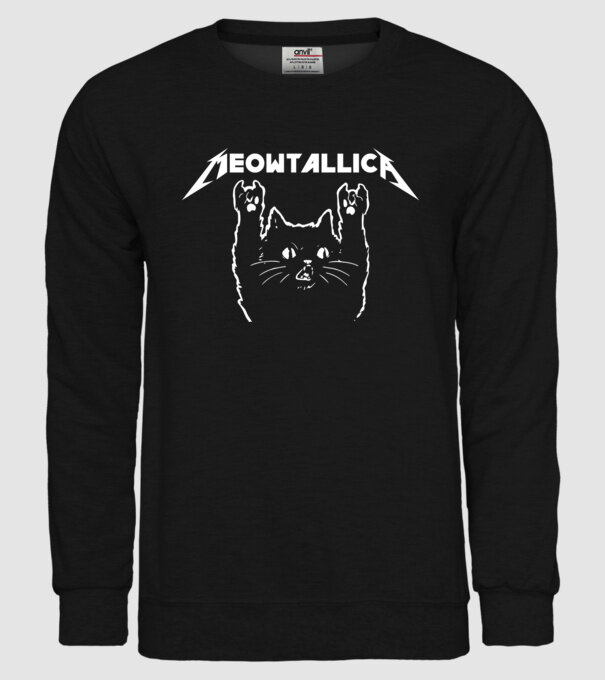 Meowtalica model negru pe tricou