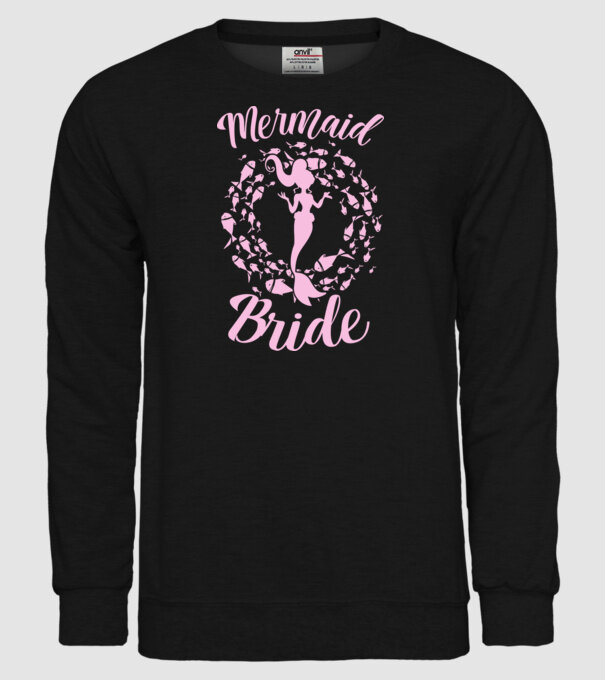 Mermaid Bride model negru pe tricou