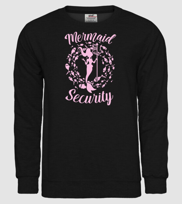Mermaid Security girls model negru pe tricou
