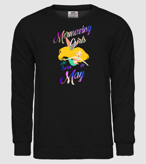 Mermazing girls are born may model negru pe tricou