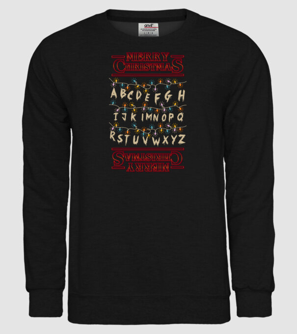 Merry Stranger Christmas model negru pe tricou