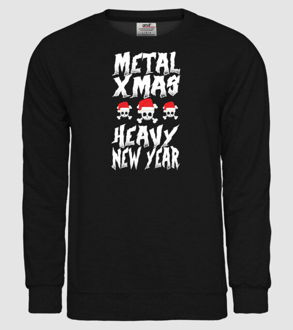 Metal x-mas - Heavy new year model negru pe tricou
