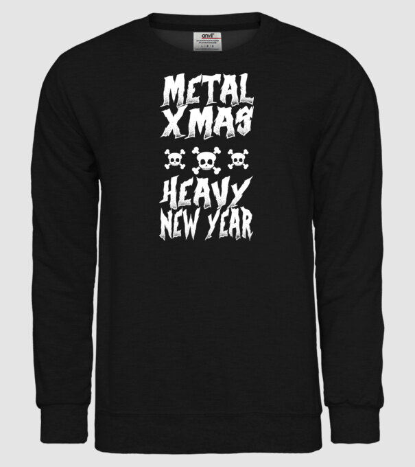 Metal x-mas - Heavy new year model negru pe tricou