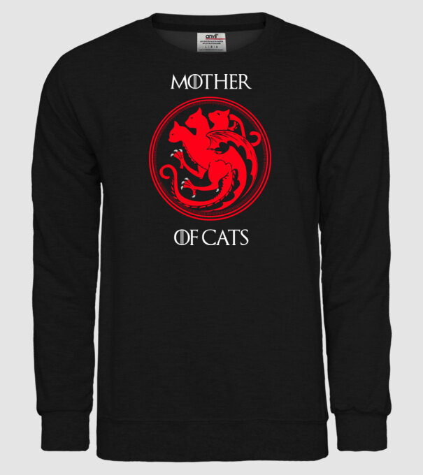 Mother of cats model negru pe tricou