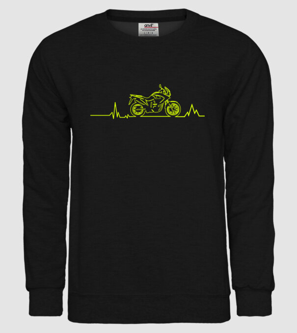 ECG Motociclist model negru pe tricou