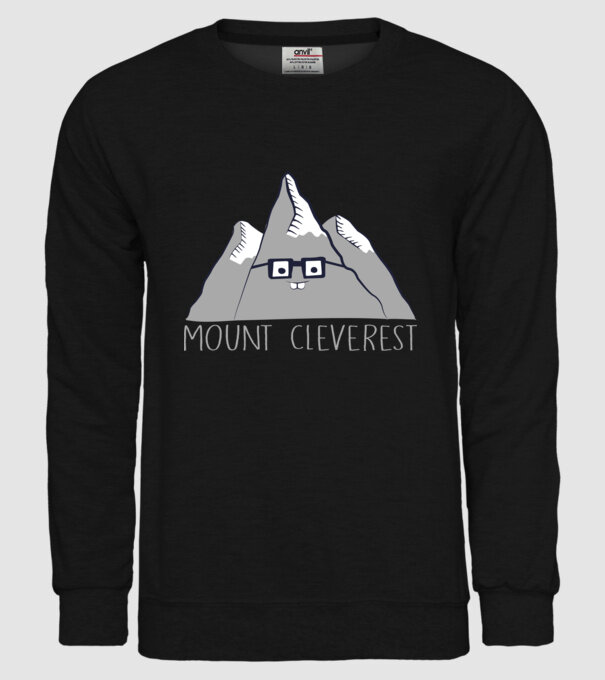Mount cleverest model negru pe tricou