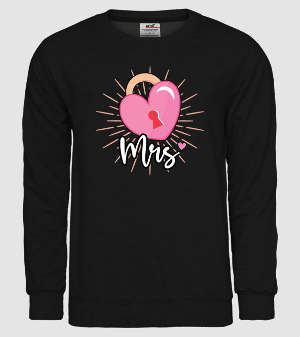 Mrs key to the heart model negru pe tricou