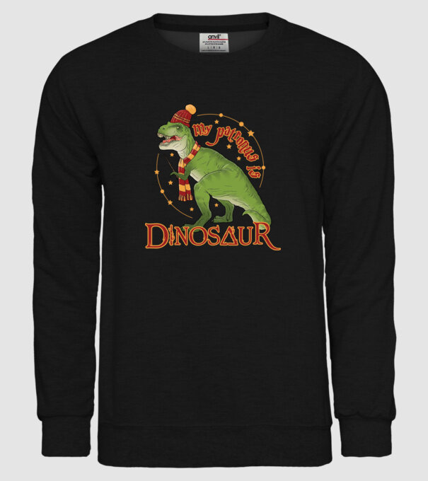 My patronus is dinosaur model negru pe tricou