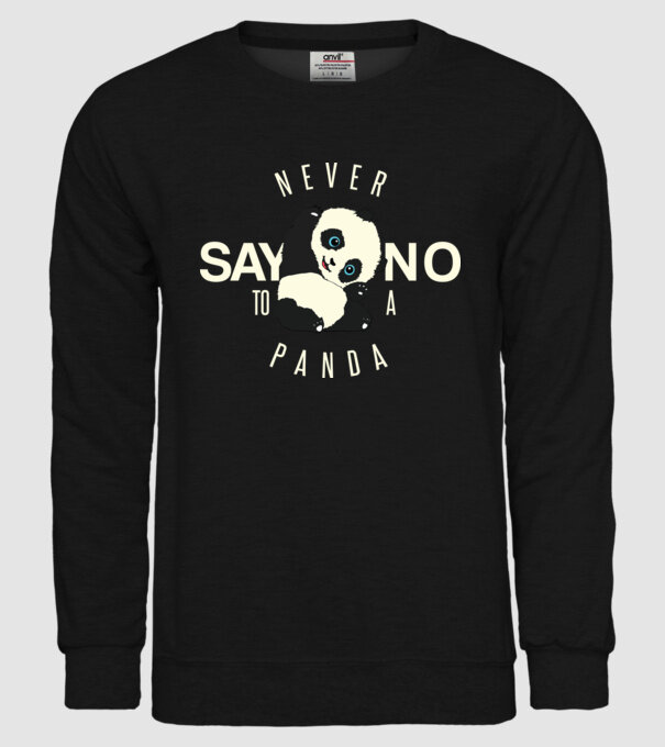 Never say no model negru pe tricou