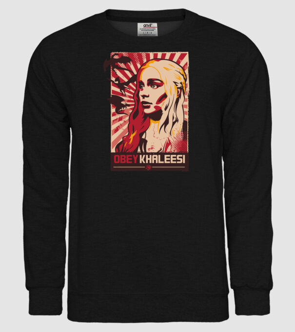 Obey Khaleesi model negru pe tricou