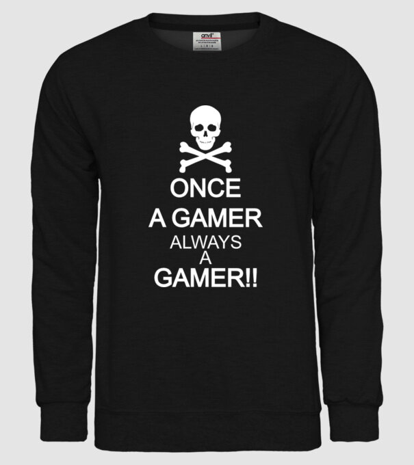 Once a gamer, always a gamer model negru pe tricou
