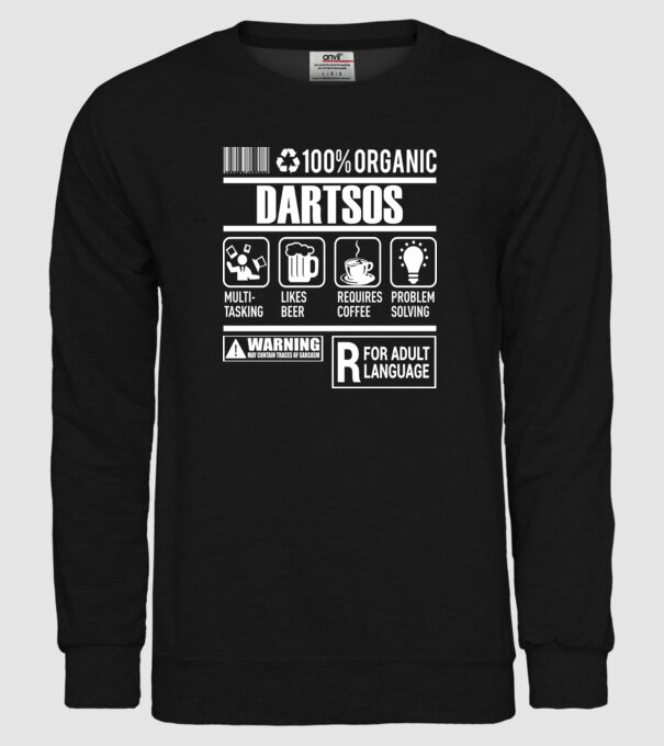 JUCĂTOR DARTS organic model negru pe tricou