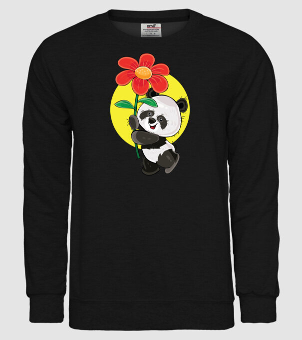 Dragoste panda model negru pe tricou