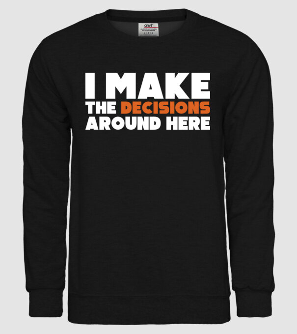 Motiv cuplu I make decisions model negru pe tricou