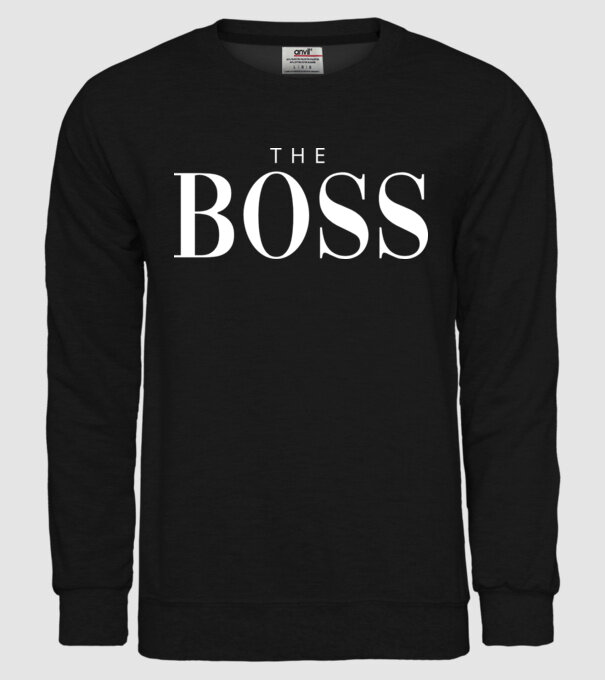 Motiv cuplu The Boss model negru pe tricou