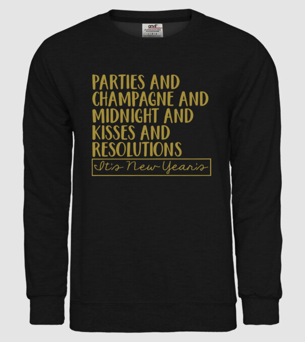 Parties champagne model negru pe tricou