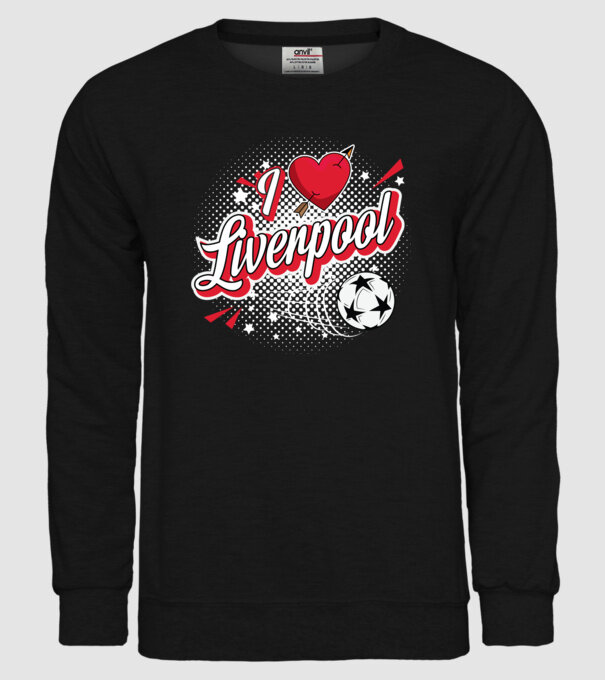 Popart Liverpool model negru pe tricou