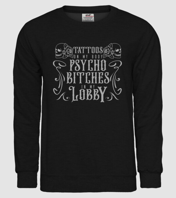 Psycho bitches model negru pe tricou