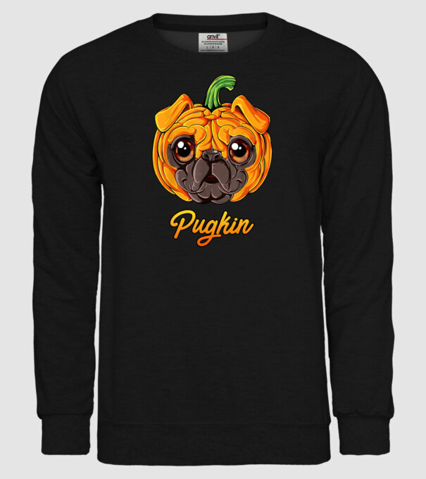 Pugkin model negru pe tricou