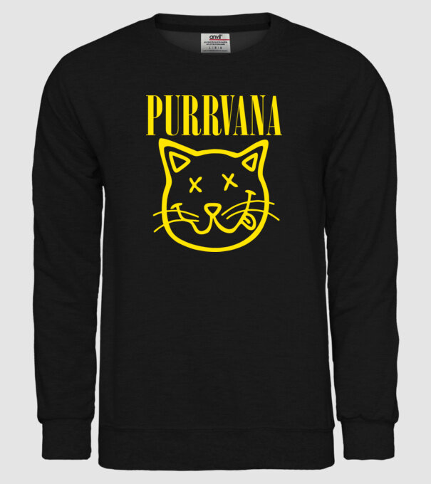 PURRVANA model negru pe tricou