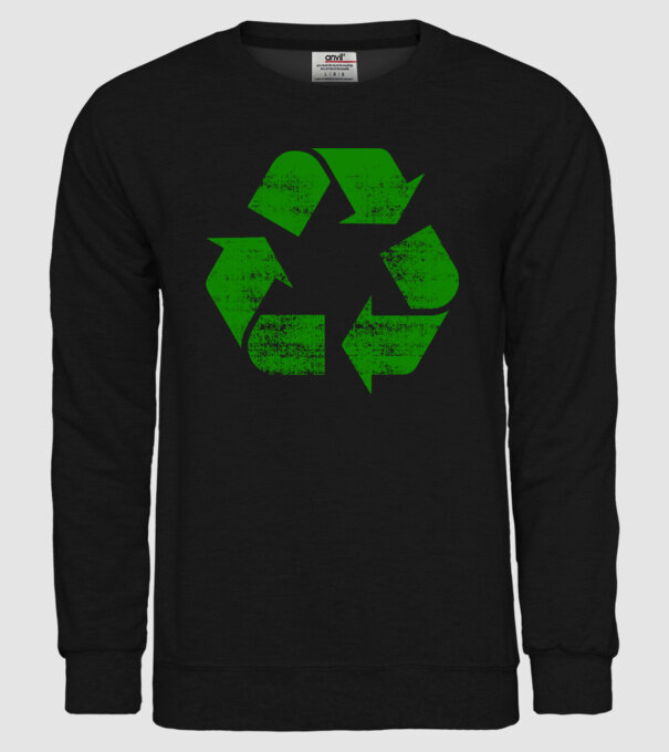 RECYCLE model negru pe tricou