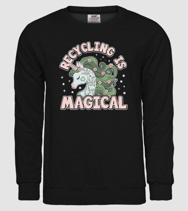 Recycling is magical model negru pe tricou