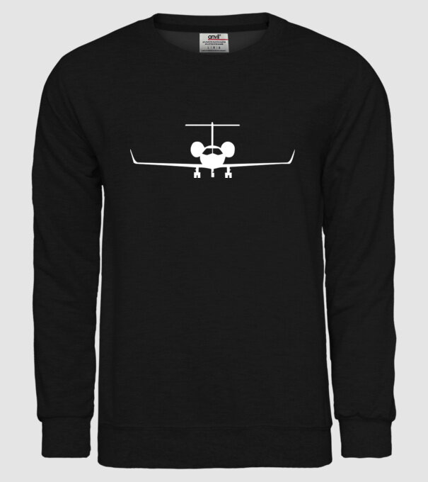 avion model negru pe tricou