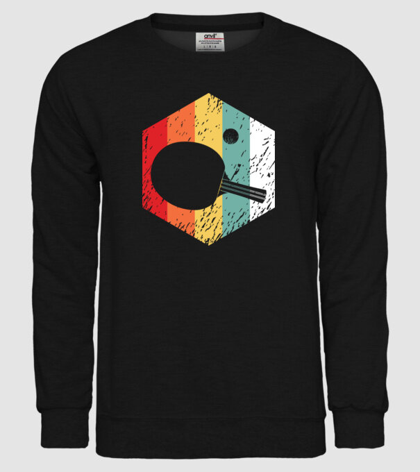 Retro Ping Pong model negru pe tricou