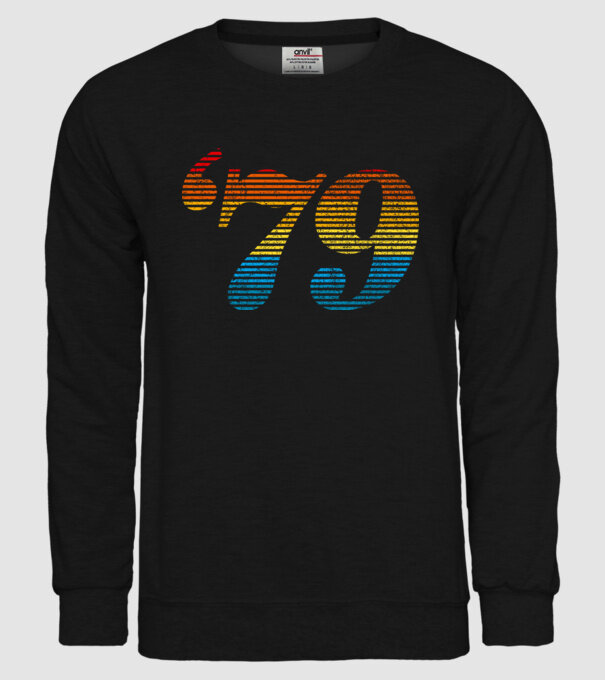 Retro Birthday 1979 model negru pe tricou