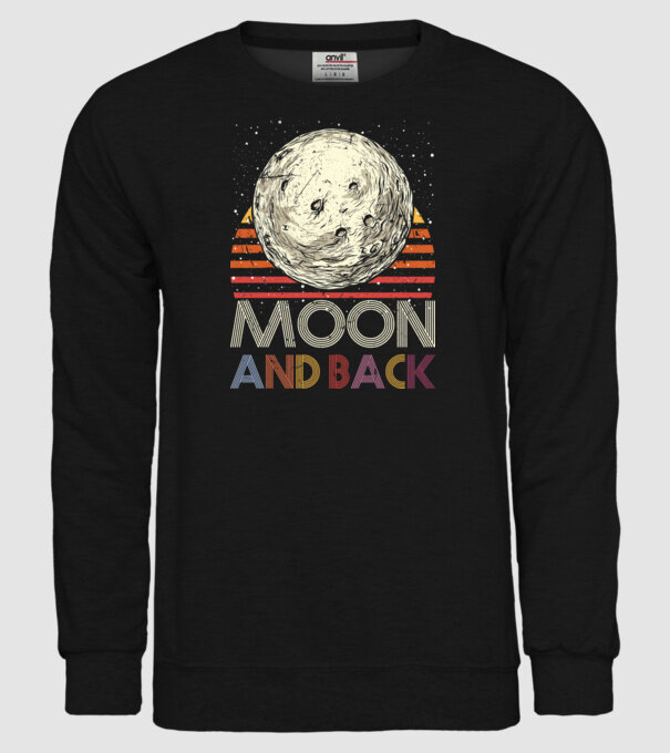 Retro vintage love you to the moon and back MOON model negru pe tricou