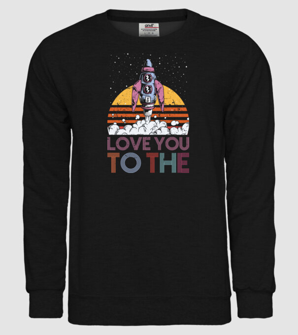 Retro vintage love you to the moon and back ROCKET model negru pe tricou