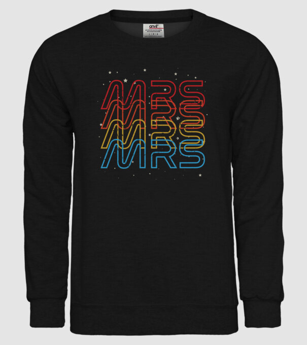 Retro vintage nasa couple mrs model negru pe tricou