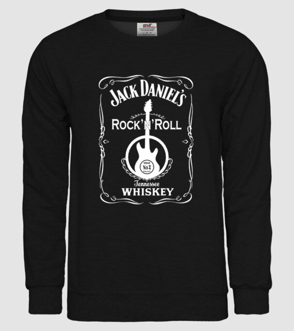 'Rock''n''Roll whiskey' model negru pe tricou