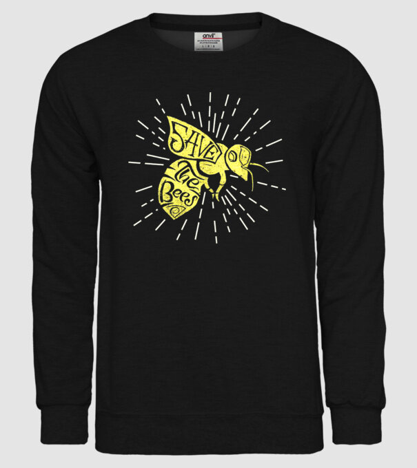 Save the bees model negru pe tricou