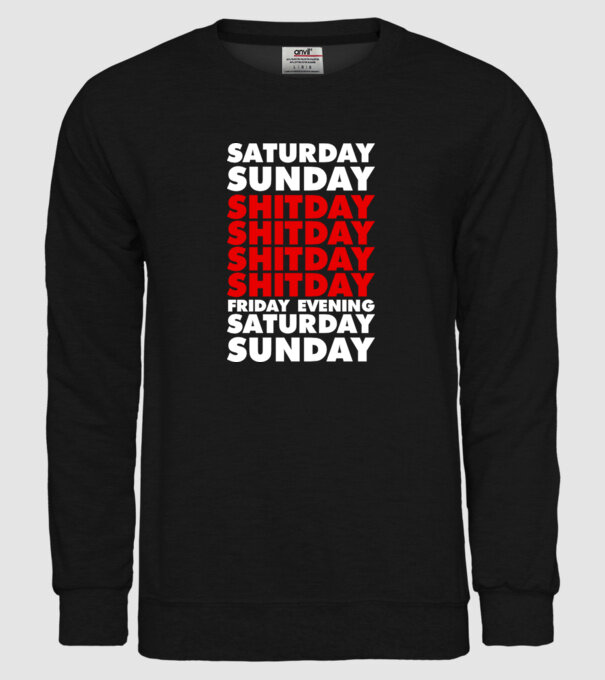 Shitday model negru pe tricou