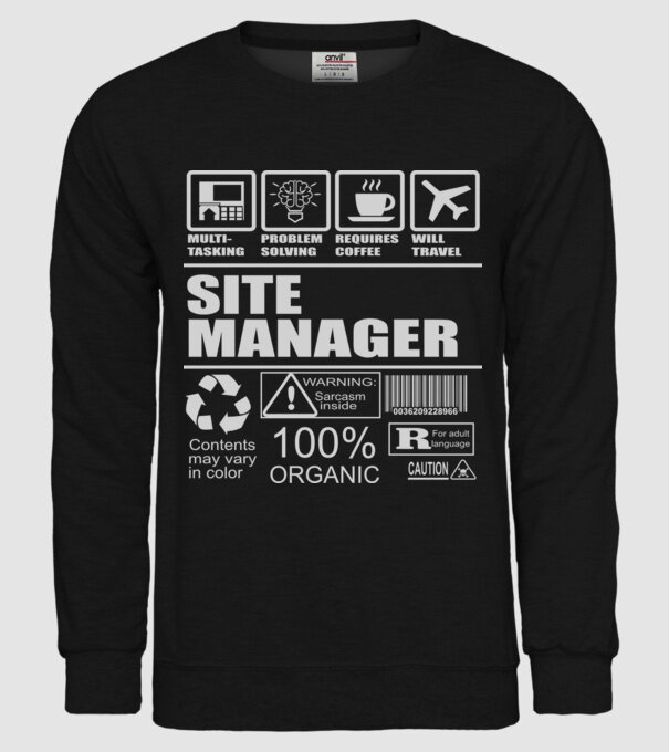 Site manager model negru pe tricou
