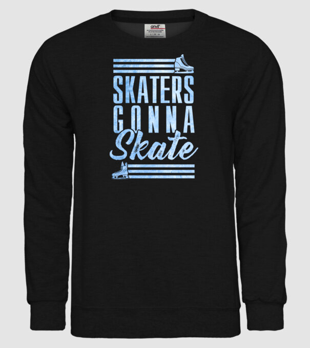 skaters gonna skate model negru pe tricou