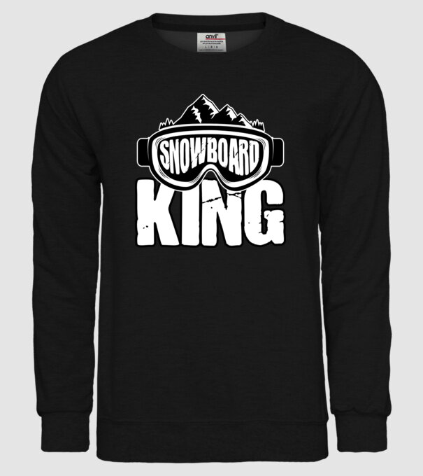 Snowboard king 01 model negru pe tricou