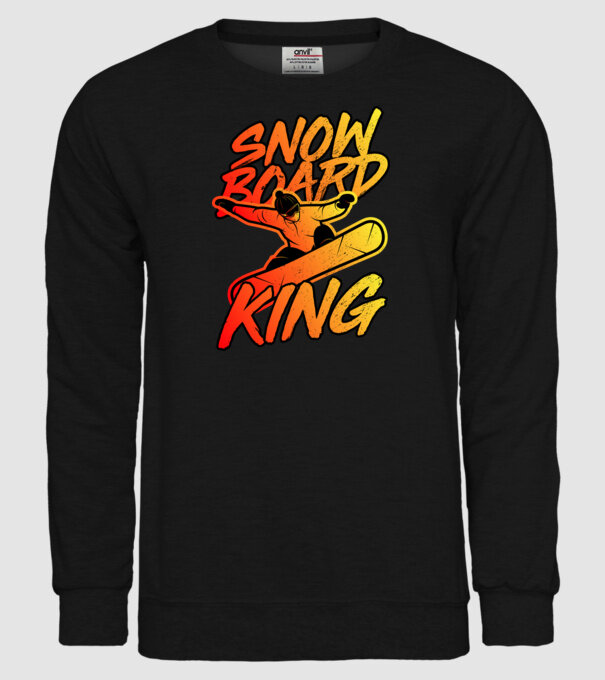 snowboard king model negru pe tricou